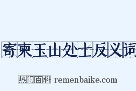 寄柬玉山处士反义词是什么意思的图片